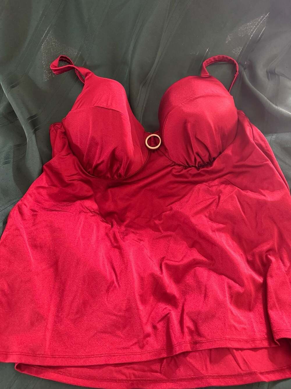 Cacique Swim Red Tankini Top Size 40DD